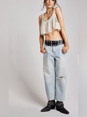 We The Free Deep Trance Drop Boyfriend Jeans Wide Leg Crop